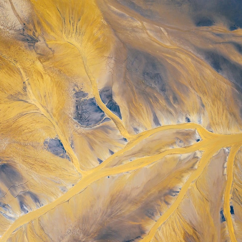 Aerial view of a lake